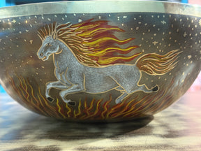 The Fire Horse. 8.5 Inch Hand-Painted Singing Bowl. Limited Edition Run