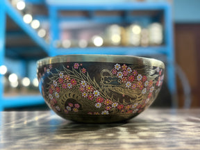 The Flower Dragon. 9 Inch Hand-Painted Singing Bowl. Spring Edition