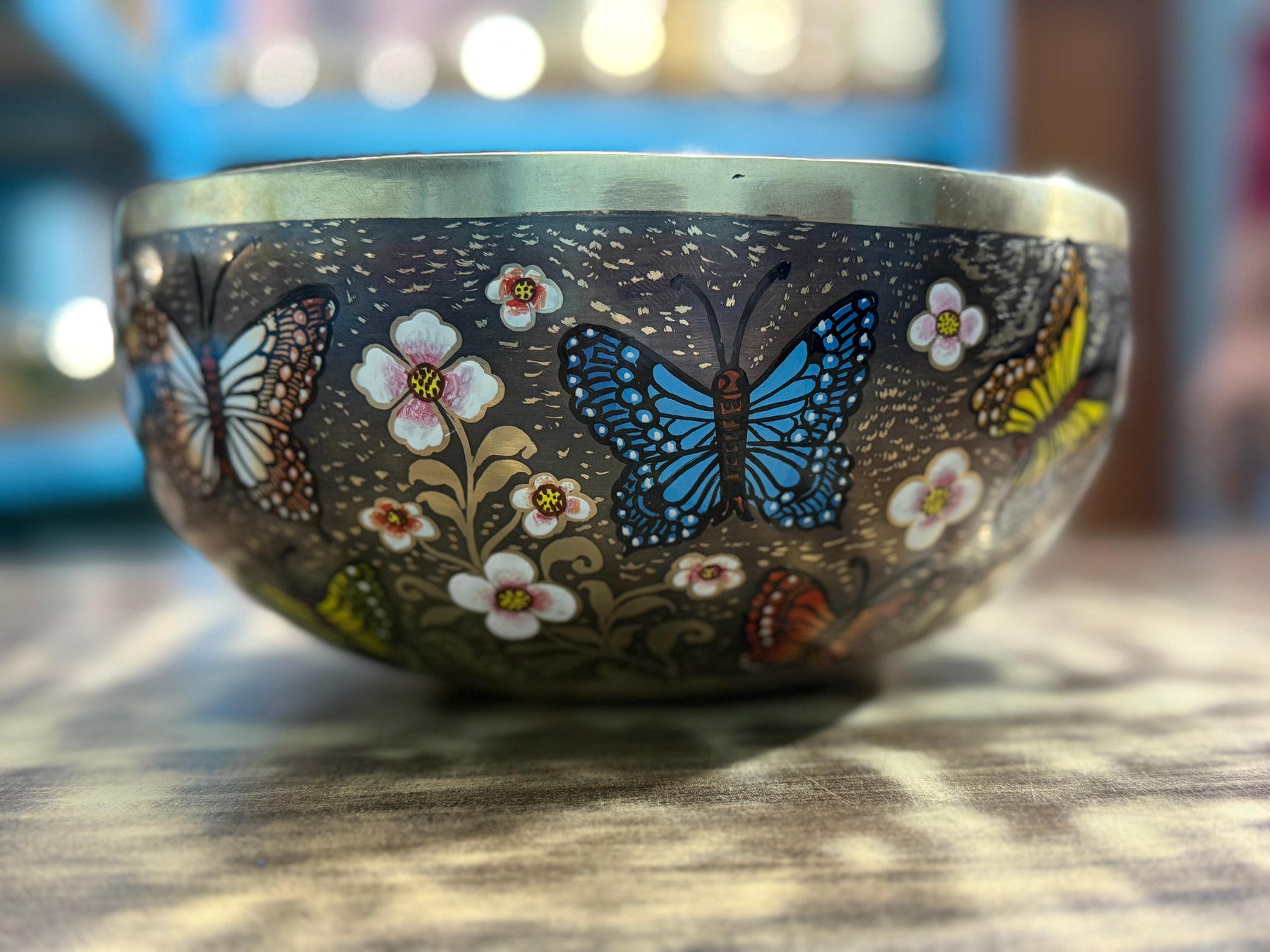 The Butterfly I 8.5 Inch Hand-Painted Singing Bowl. Limited Edition Spring 2026 Run