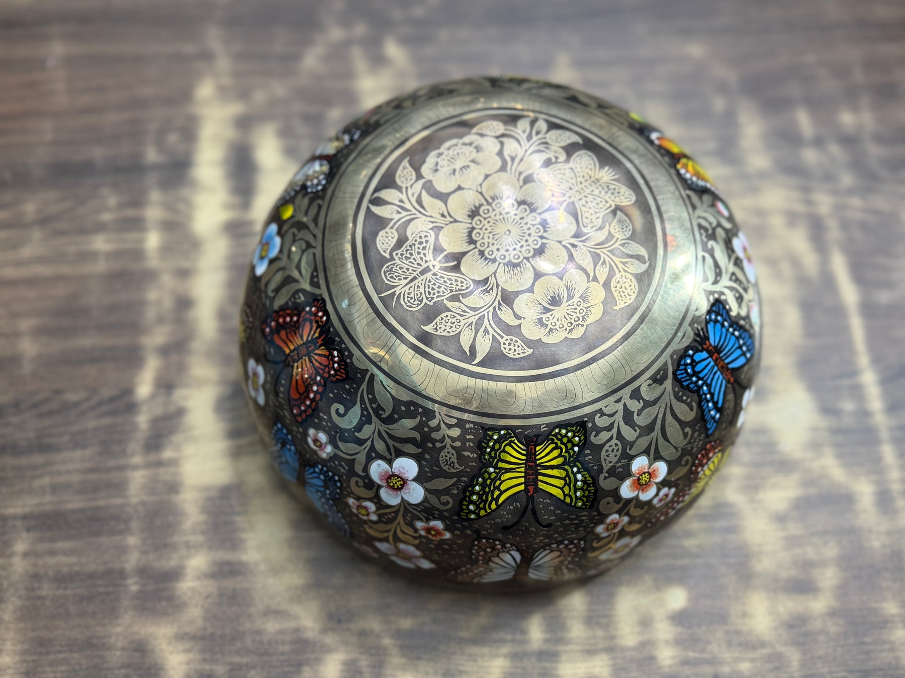 The Butterfly I 8.5 Inch Hand-Painted Singing Bowl. Limited Edition Spring 2026 Run