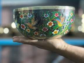 The Hummingbird's Garden. 8.5 Inch Hand-Painted Singing Bowl. Limited Edition Run