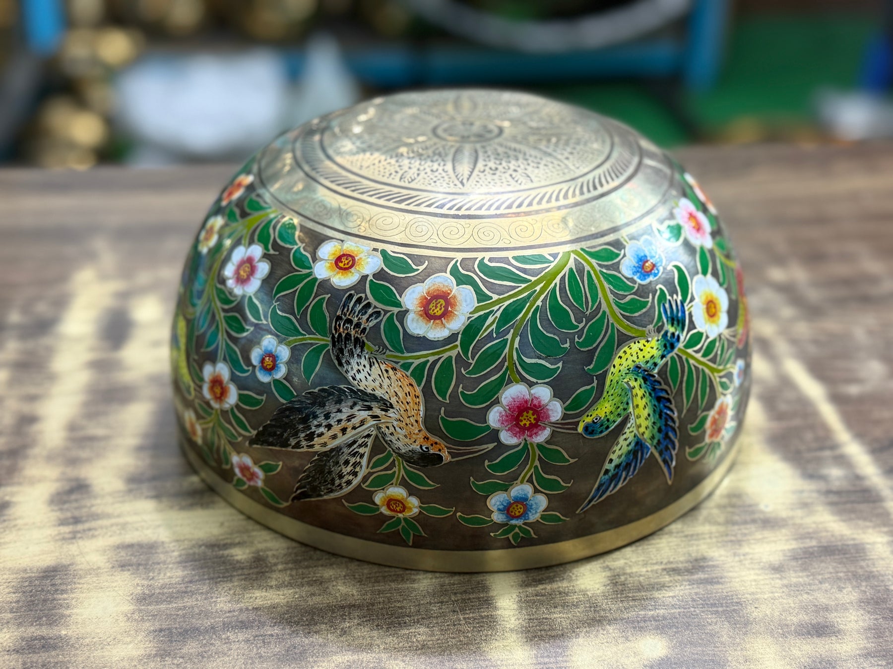 The Hummingbird's Garden. 8.5 Inch Hand-Painted Singing Bowl. Limited Edition Run