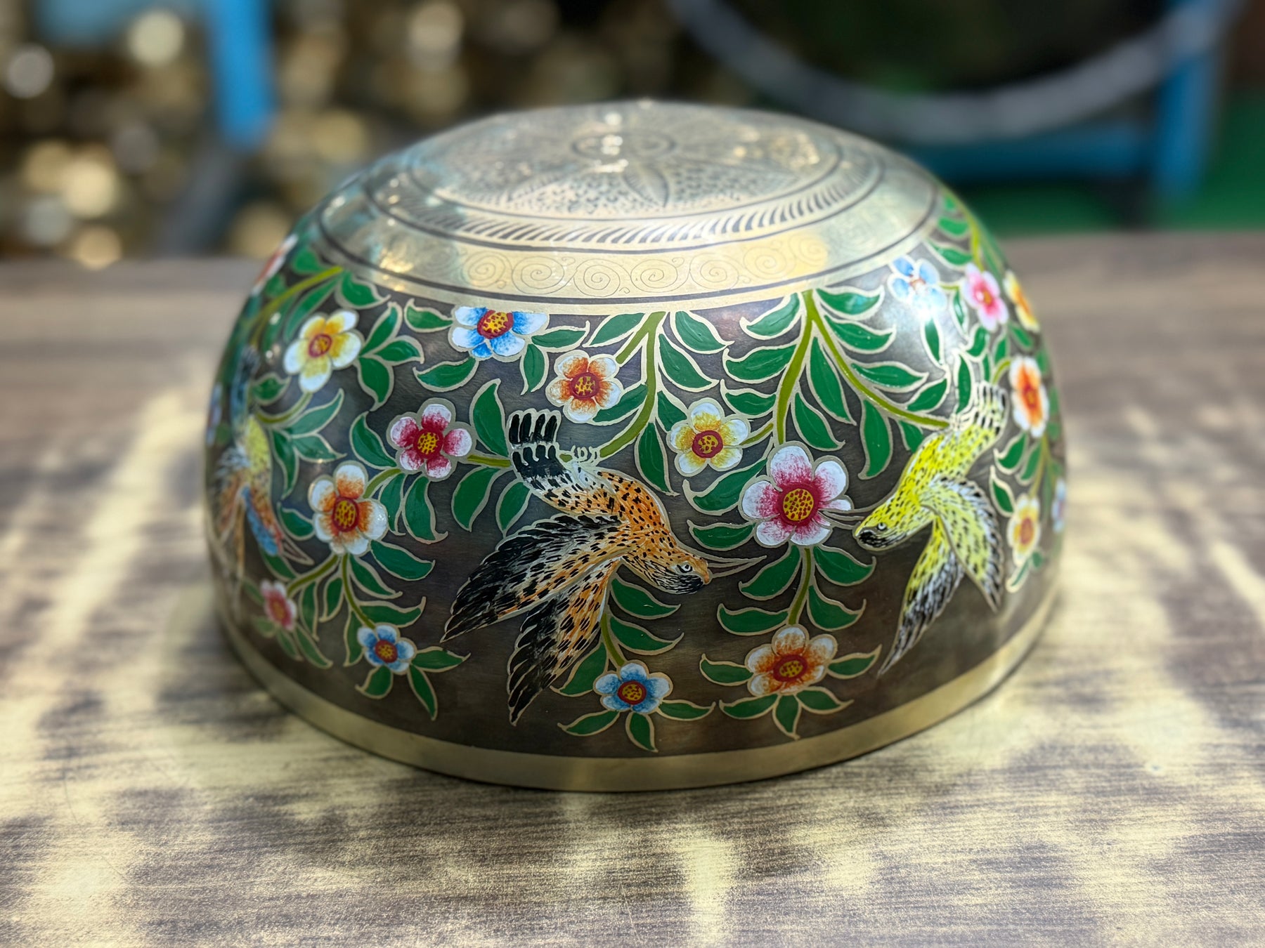 The Hummingbird's Garden. 8.5 Inch Hand-Painted Singing Bowl. Limited Edition Run
