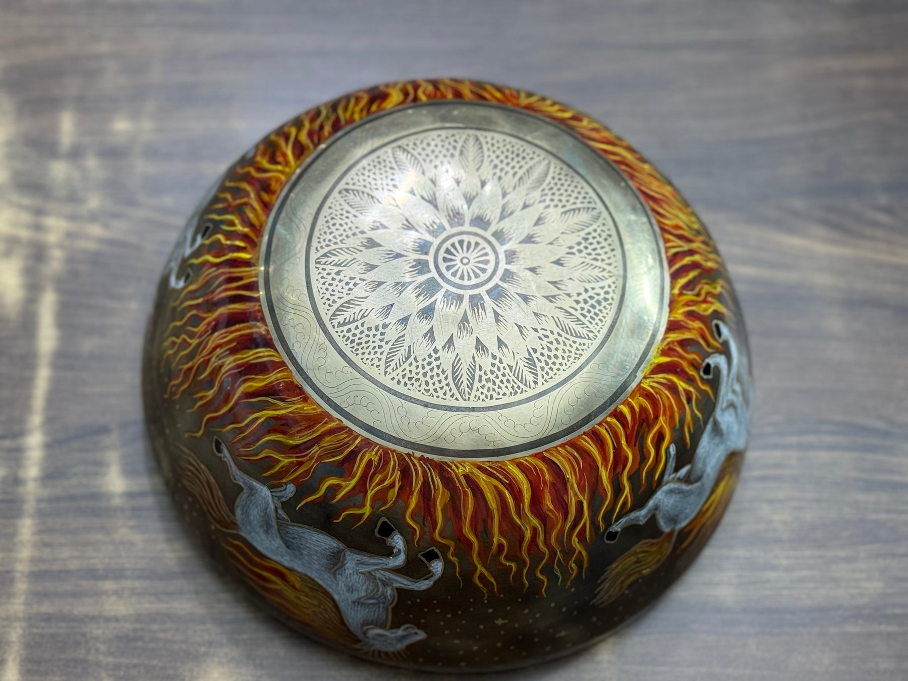 The Fire Horse. 8.5 Inch Hand-Painted Singing Bowl. Limited Edition Run