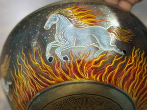 The Fire Horse. 8.5 Inch Hand-Painted Singing Bowl. Limited Edition Run