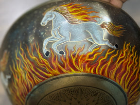 The Fire Horse. 8.5 Inch Hand-Painted Singing Bowl. Limited Edition Run