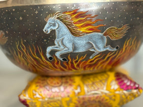 The Fire Horse. 8.5 Inch Hand-Painted Singing Bowl. Limited Edition Run