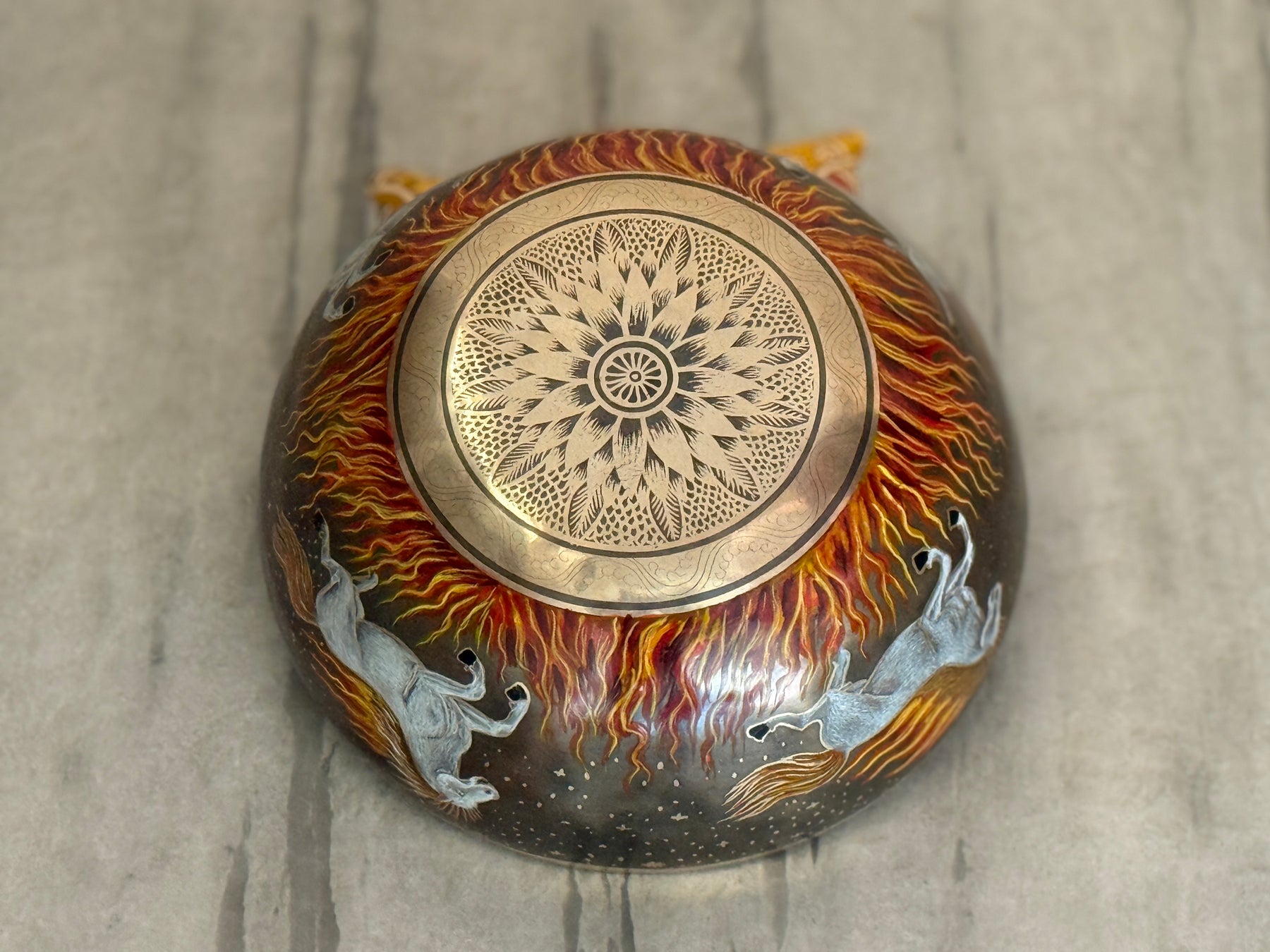 The Fire Horse. 8.5 Inch Hand-Painted Singing Bowl. Limited Edition Run