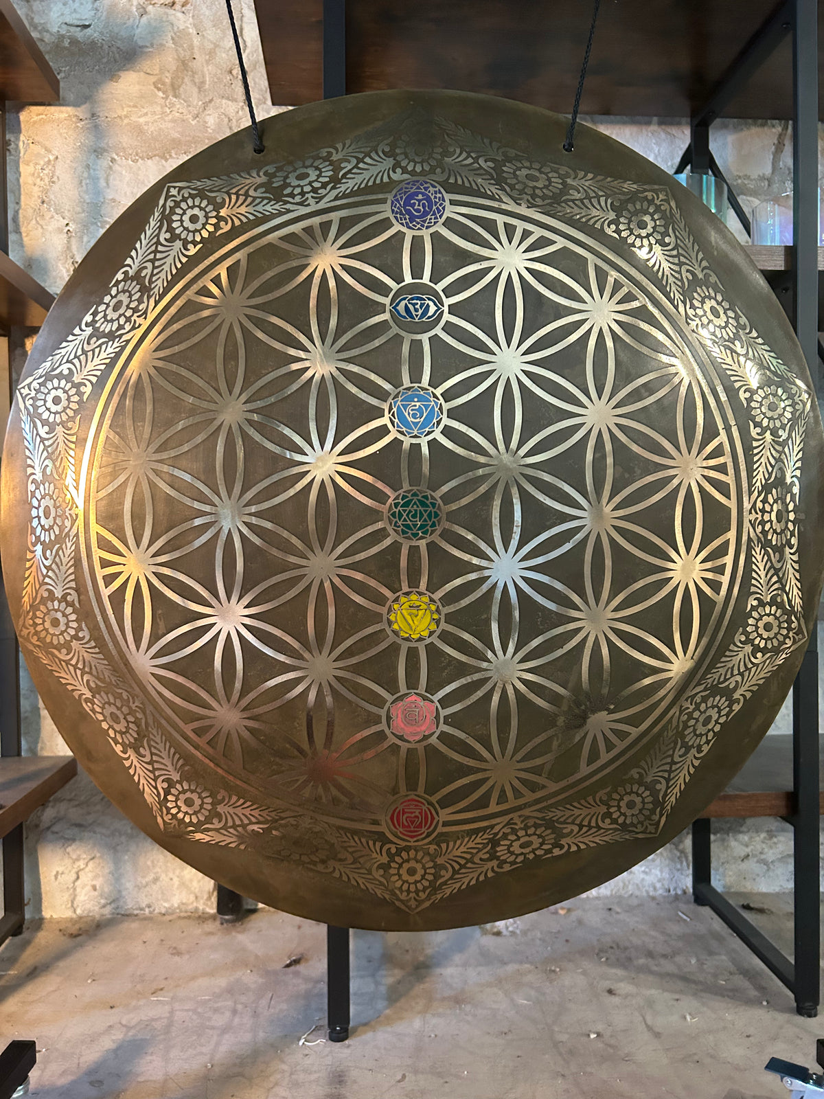 The Chakra Flower Gong: 24.5 Inch Wind Gong Bronze