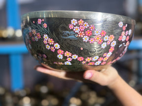 The Flower Dragon. 9 Inch Hand-Painted Singing Bowl. Spring Edition
