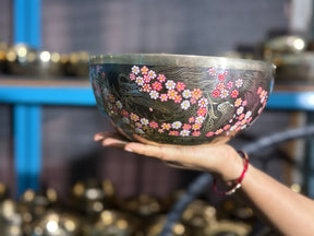 The Flower Dragon. 9 Inch Hand-Painted Singing Bowl. Spring Edition