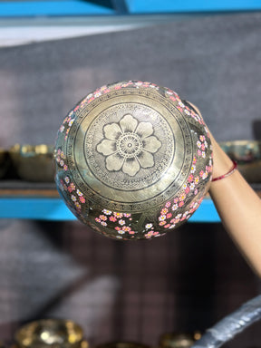 The Flower Dragon. 9 Inch Hand-Painted Singing Bowl. Spring Edition