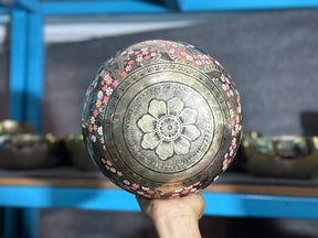 The Flower Dragon. 9 Inch Hand-Painted Singing Bowl. Spring Edition