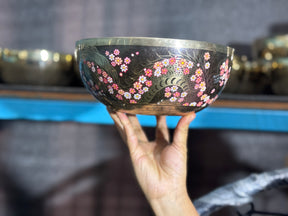 The Flower Dragon. 9 Inch Hand-Painted Singing Bowl. Spring Edition