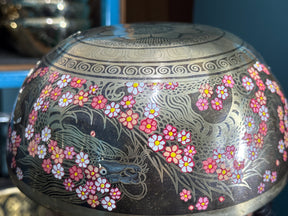 The Flower Dragon. 9 Inch Hand-Painted Singing Bowl. Spring Edition
