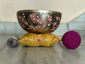 The Flower Dragon. 9 Inch Hand-Painted Singing Bowl. Spring Edition
