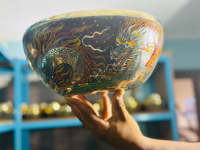 Thunder Dragon Singing Bowl I 12 Inch HandPainted Limited Edition Masterpiece Bowl