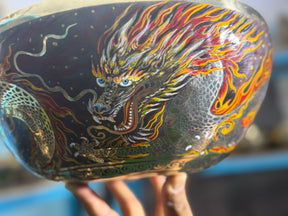 Thunder Dragon Singing Bowl I 12 Inch HandPainted Limited Edition Masterpiece Bowl