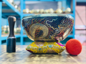 Thunder Dragon Singing Bowl I 12 Inch HandPainted Limited Edition Masterpiece Bowl