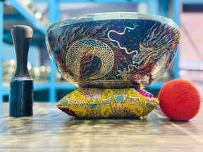 Thunder Dragon Singing Bowl I 12 Inch HandPainted Limited Edition Masterpiece Bowl