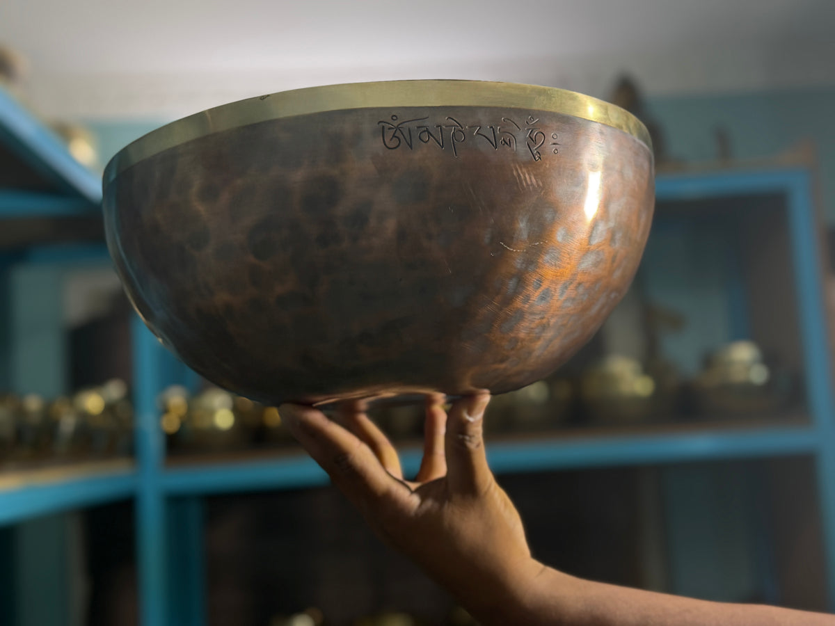 13 Inch Bronze Longevity Bowl I Large Format Second Octave Singing Bowl