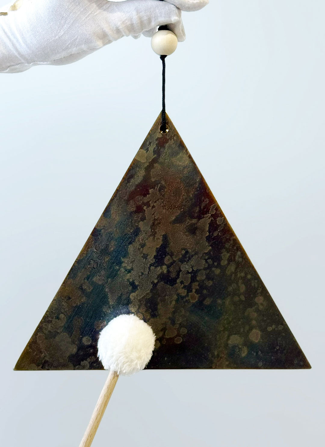 Hand-Forged Triangular Sound Triangle — Silver Nickel | José Antonio Álvarez X The Ohm Store