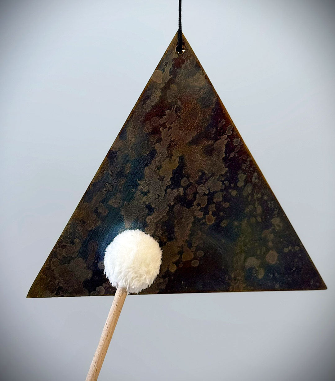 Hand-Forged Triangular Sound Triangle — Silver Nickel | José Antonio Álvarez X The Ohm Store