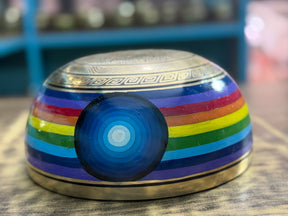 8.5 Inch Chakra Rainbow Singing Bowl. Limited Edition Run.