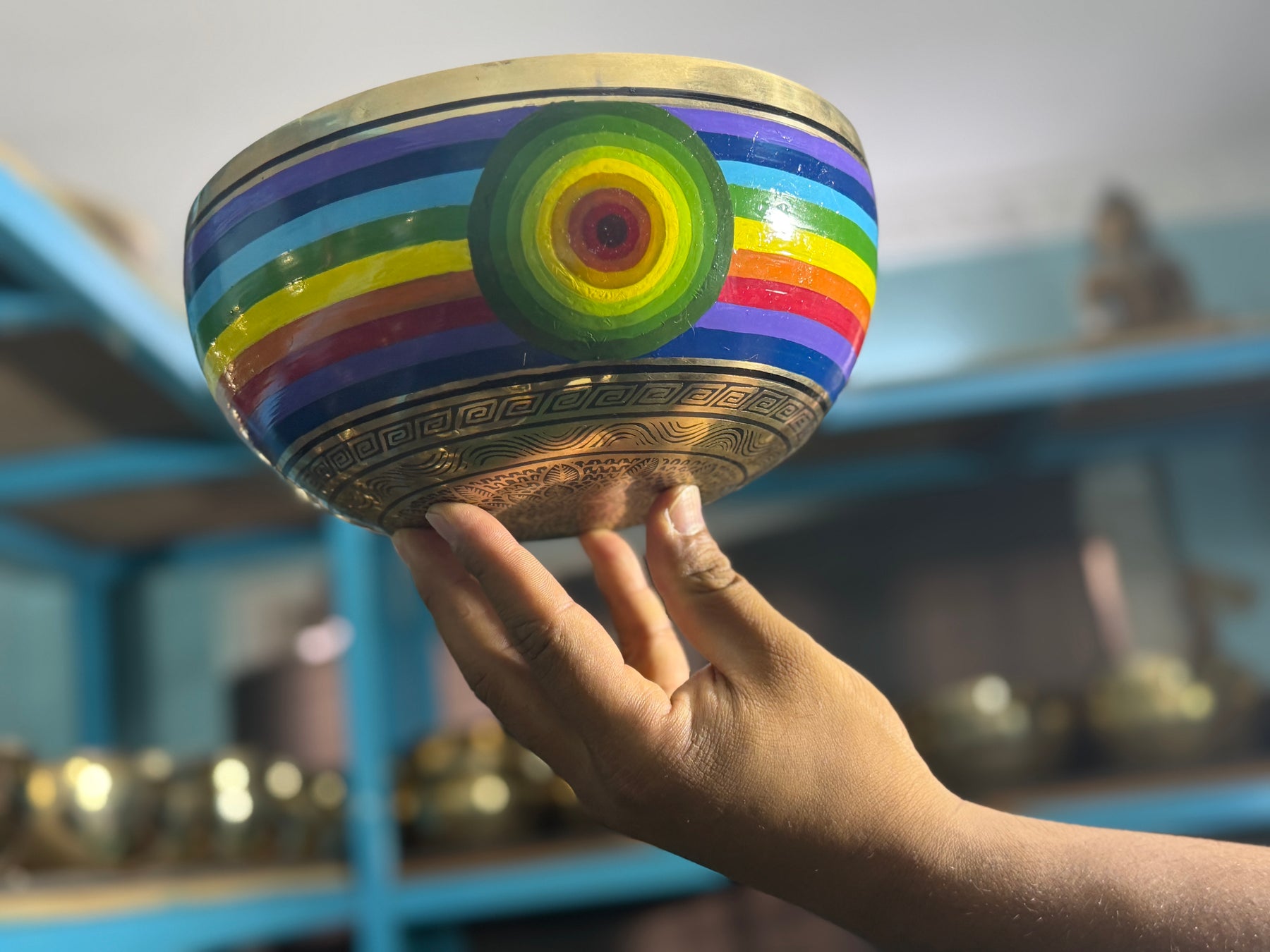 8.5 Inch Chakra Rainbow Singing Bowl. Limited Edition Run.