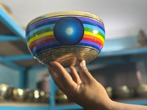 8.5 Inch Chakra Rainbow Singing Bowl. Limited Edition Run.
