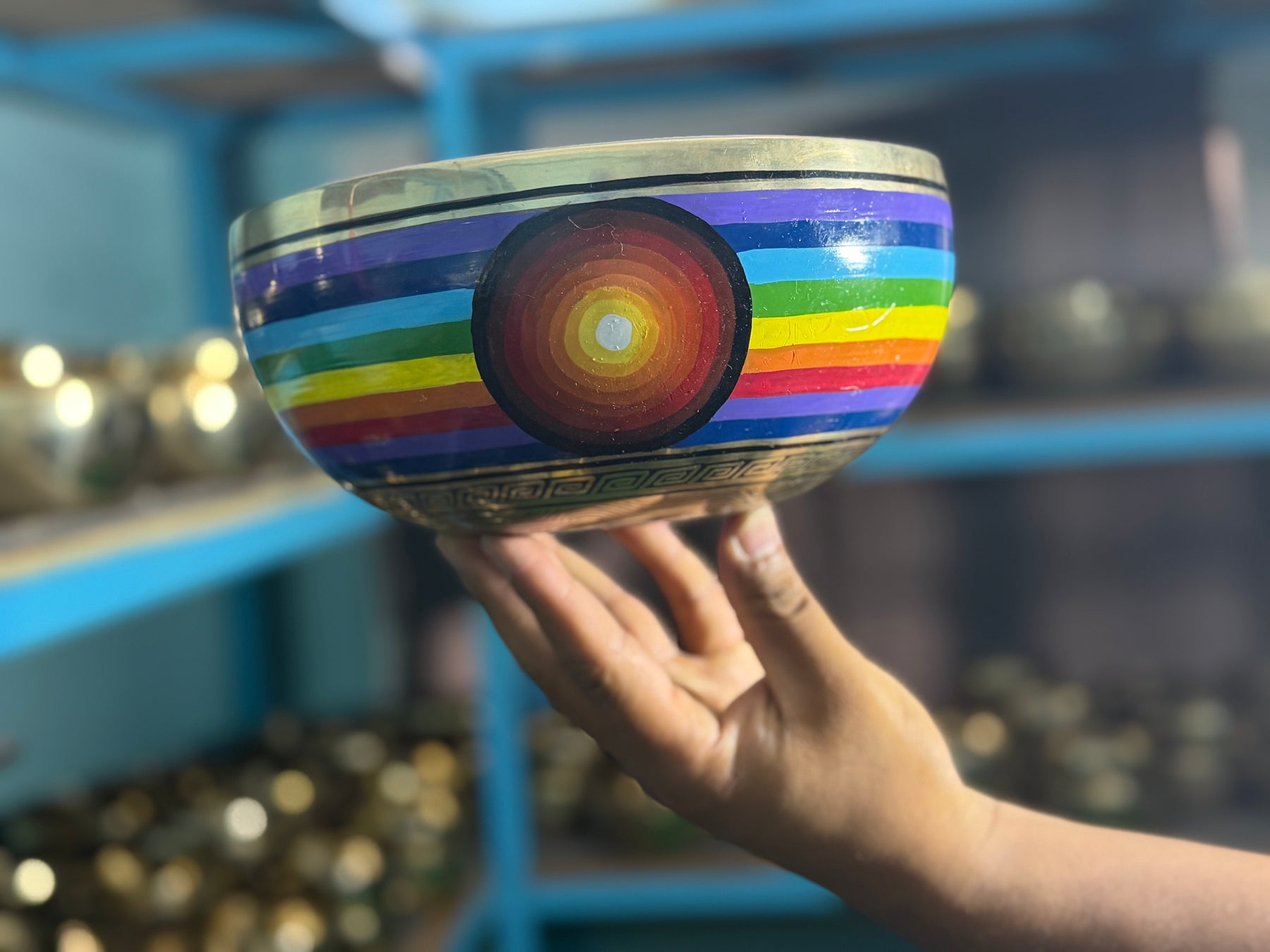 8.5 Inch Chakra Rainbow Singing Bowl. Limited Edition Run.