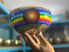 8.5 Inch Chakra Rainbow Singing Bowl. Limited Edition Run.