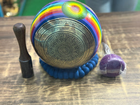 8.5 Inch Chakra Rainbow Singing Bowl. Limited Edition Run.