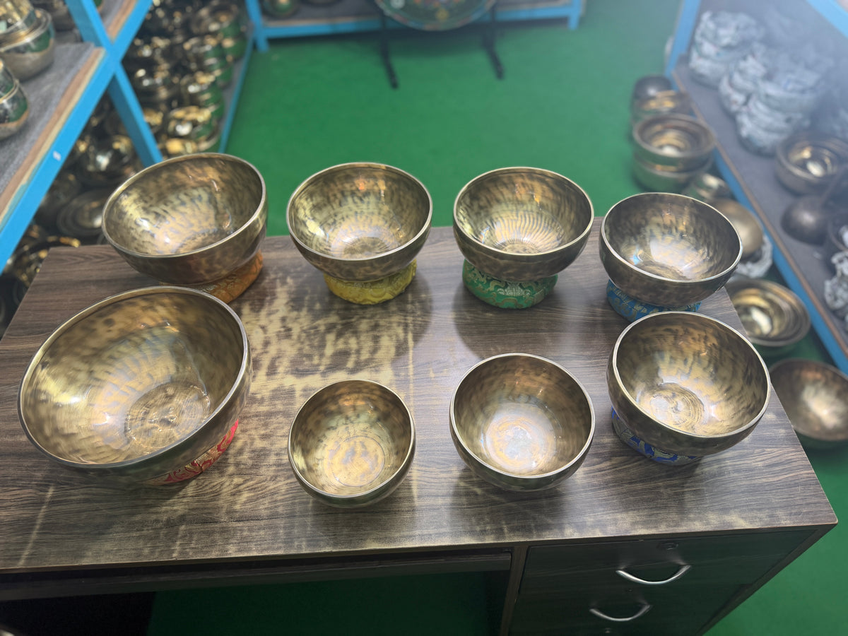 8 Bowl Custom Singing Bowl Set: The Chakra Harmony Hand Selected Set