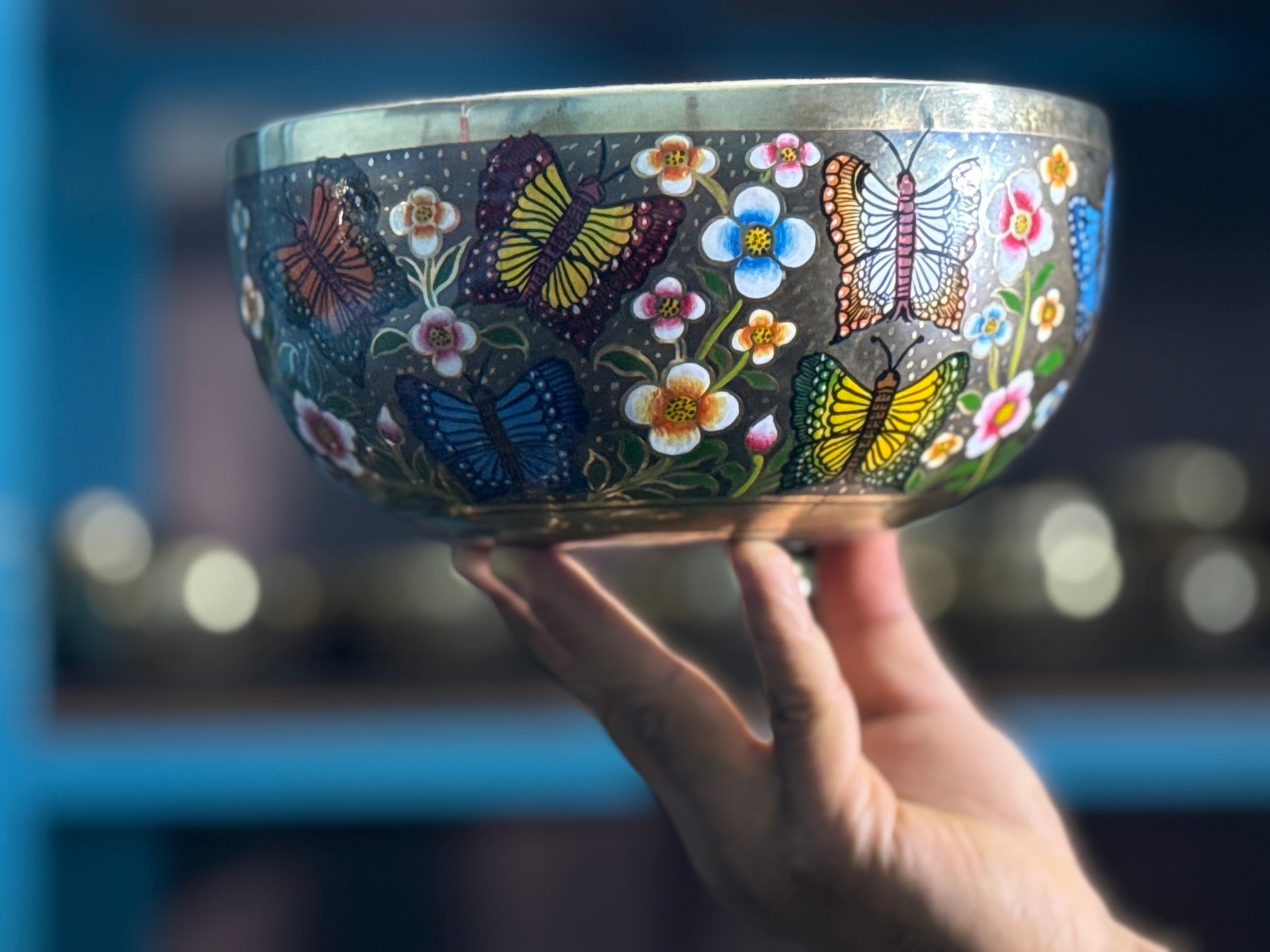 The Butterfly I 8.5 Inch Hand-Painted Singing Bowl. Limited Edition Spring 2026 Run