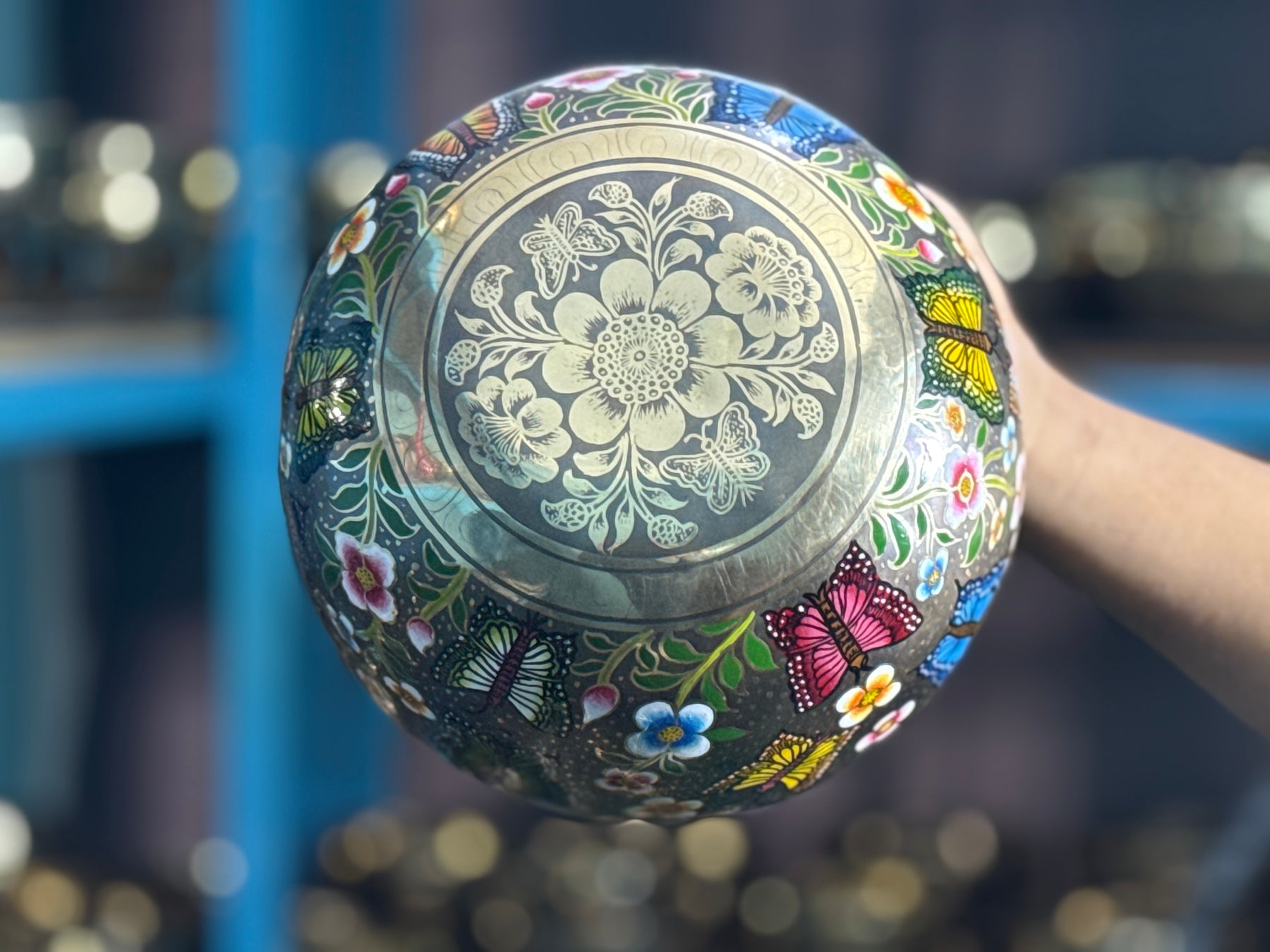 The Butterfly I 8.5 Inch Hand-Painted Singing Bowl. Limited Edition Spring 2026 Run