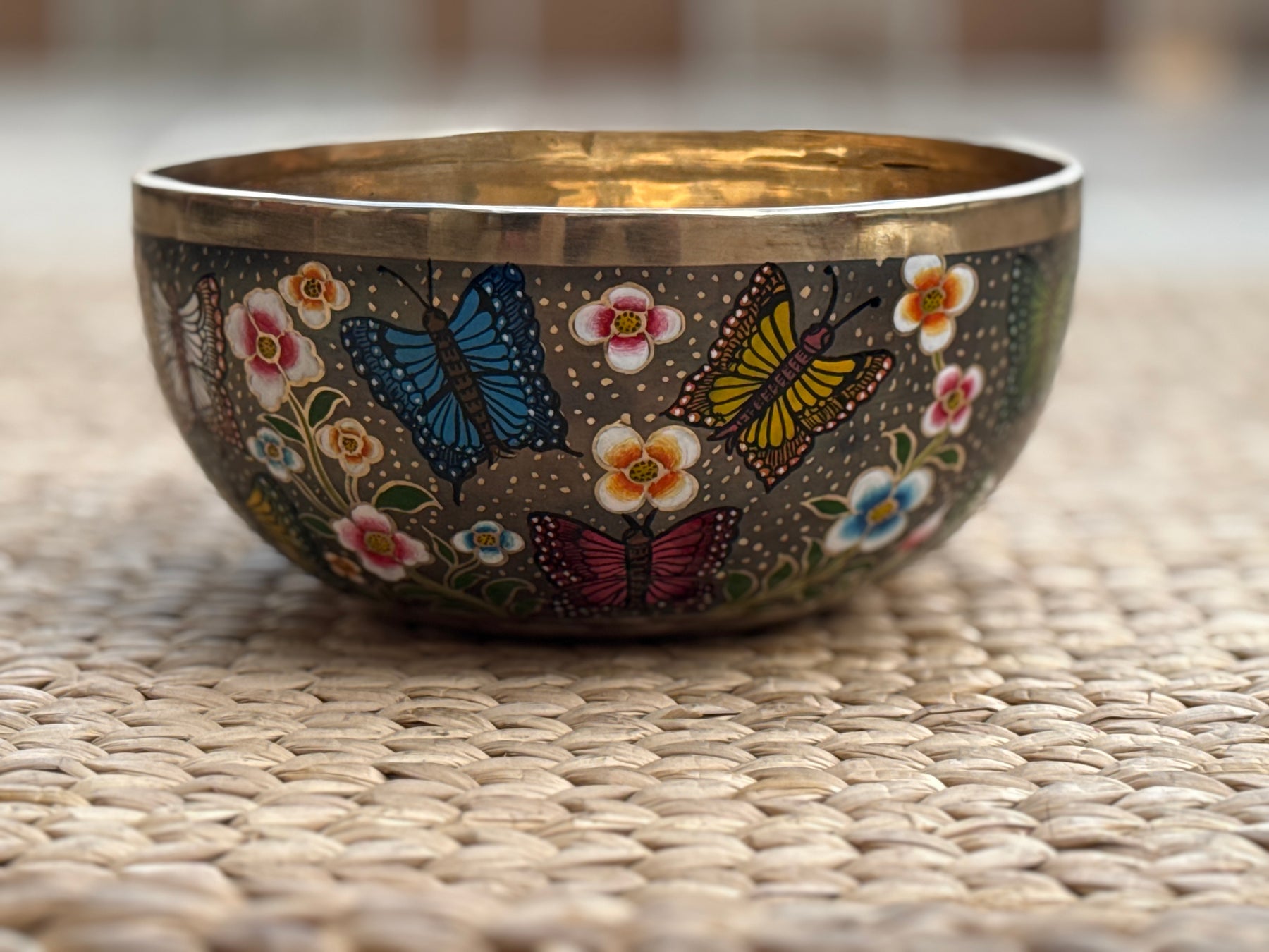 The Butterfly I 8.5 Inch Hand-Painted Singing Bowl. Limited Edition Spring 2026 Run