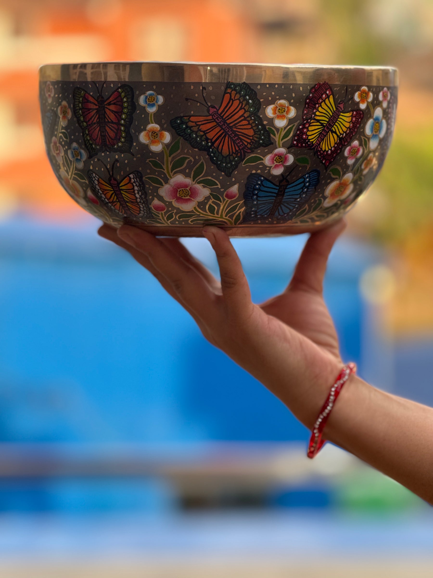 The Butterfly I 8.5 Inch Hand-Painted Singing Bowl. Limited Edition Spring 2026 Run