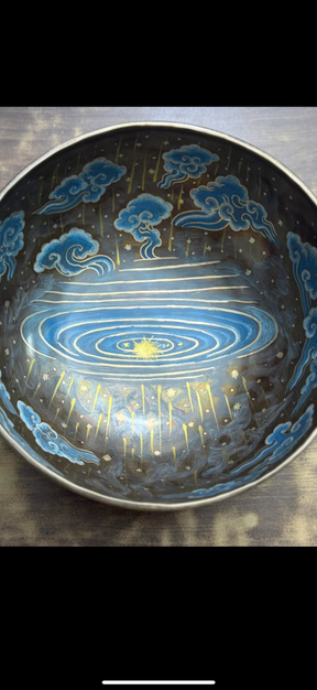 The Dancing Water Bowl I 9 Inch Hand-Painted Singing Bowl I Limited Edition Run.