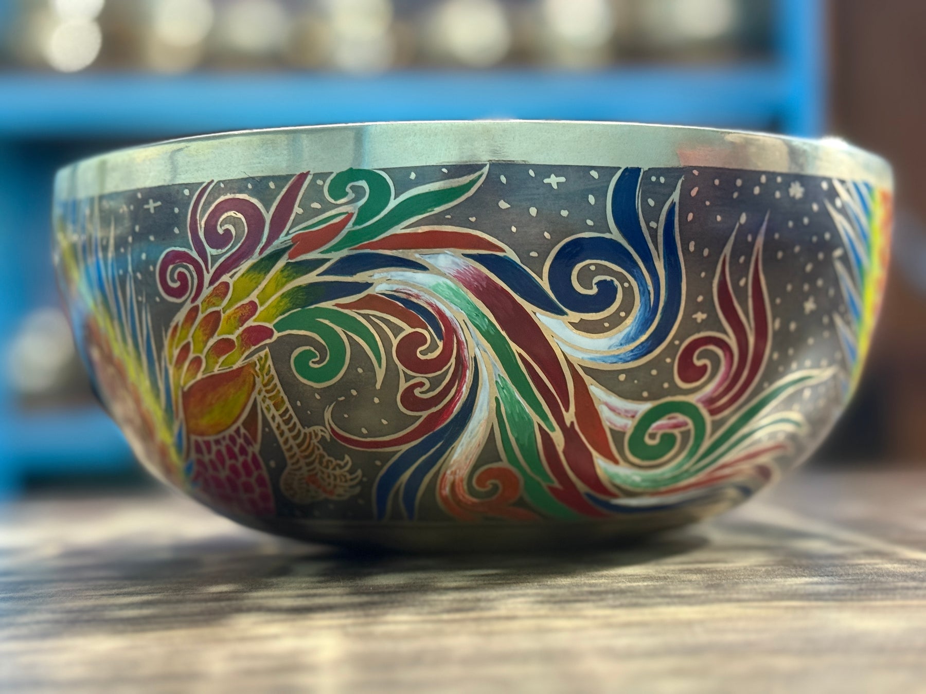 The Dancing Water Bowl I 9 Inch Hand-Painted Singing Bowl I Limited Edition Run.