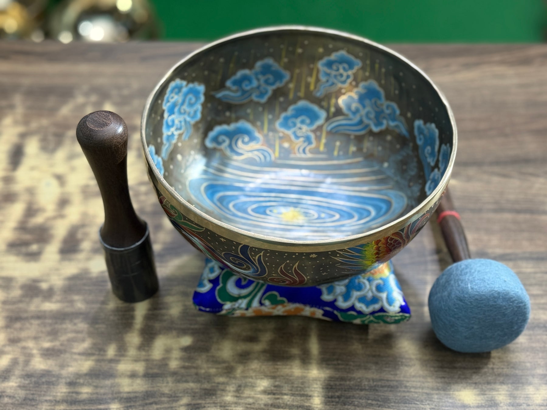 The Dancing Water Bowl I 9 Inch Hand-Painted Singing Bowl I Limited Edition Run.