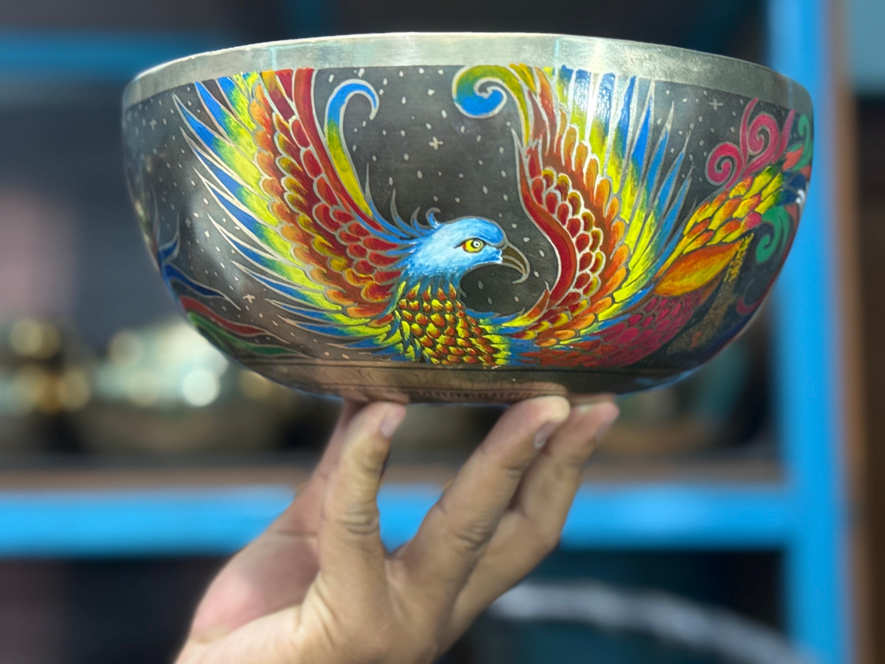 The Dancing Water Bowl I 9 Inch Hand-Painted Singing Bowl I Limited Edition Run.