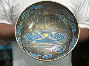 The Dancing Water Bowl I 9 Inch Hand-Painted Singing Bowl I Limited Edition Run.