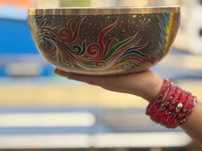 The Dancing Water Bowl I 9 Inch Hand-Painted Singing Bowl I Limited Edition Run.