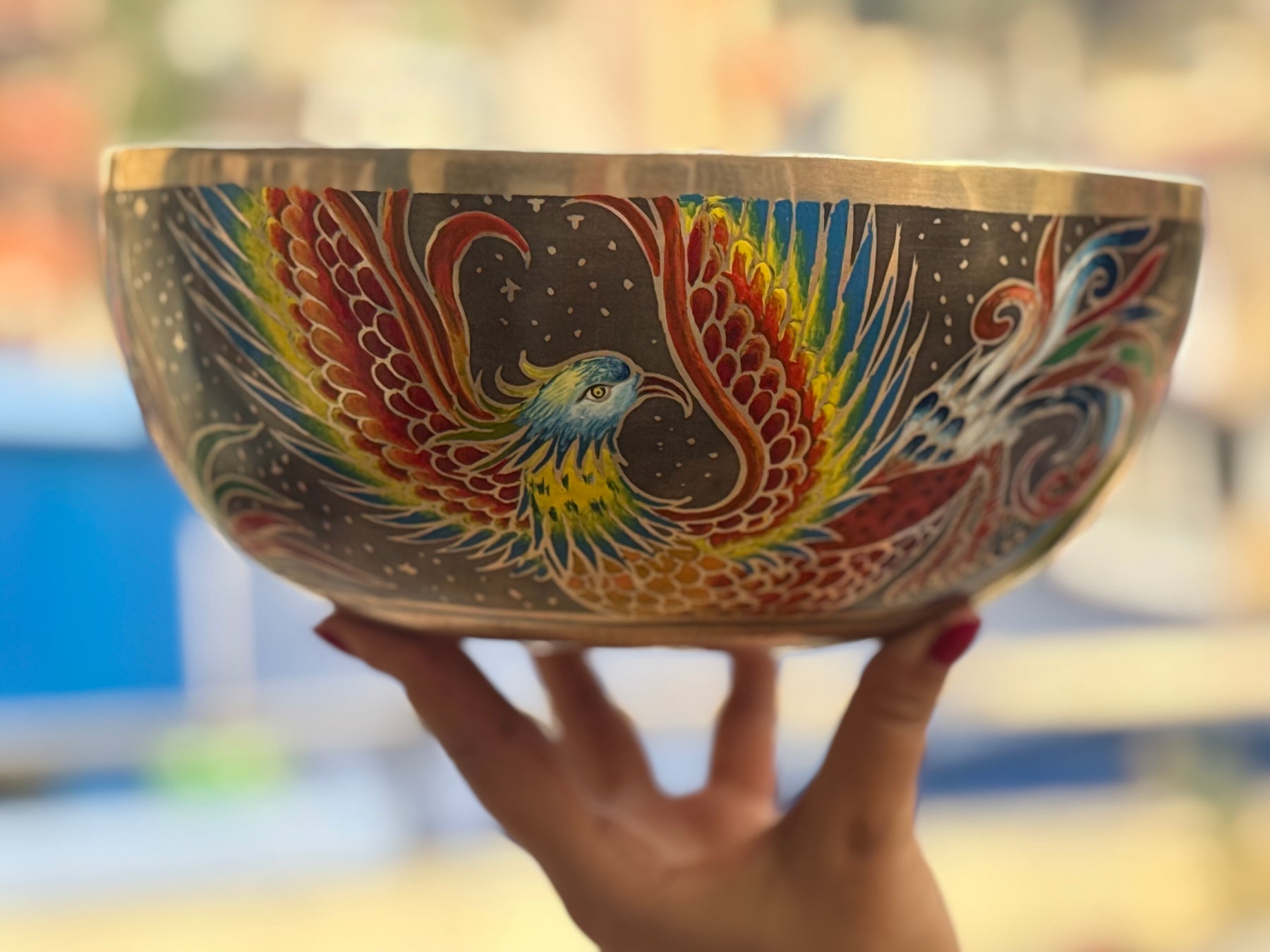 The Dancing Water Bowl I 9 Inch Hand-Painted Singing Bowl I Limited Edition Run.
