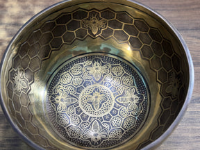 The Bee Bowl: 10 Inch Diameter Bell Bronze Handmade Singing Bowl