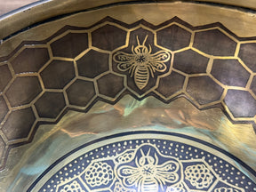 The Bee Bowl: 10 Inch Diameter Bell Bronze Handmade Singing Bowl