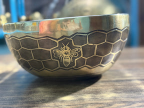 The Bee Bowl: 10 Inch Diameter Bell Bronze Handmade Singing Bowl
