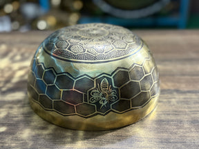 The Bee Bowl: 10 Inch Diameter Bell Bronze Handmade Singing Bowl