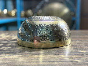 The Bee Bowl: 10 Inch Diameter Bell Bronze Handmade Singing Bowl